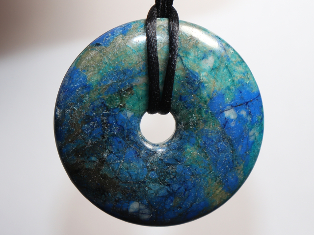 chrysocolla-lapis with cord