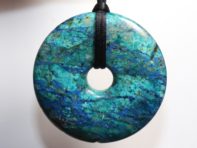 chrysocolla-lapis with cord