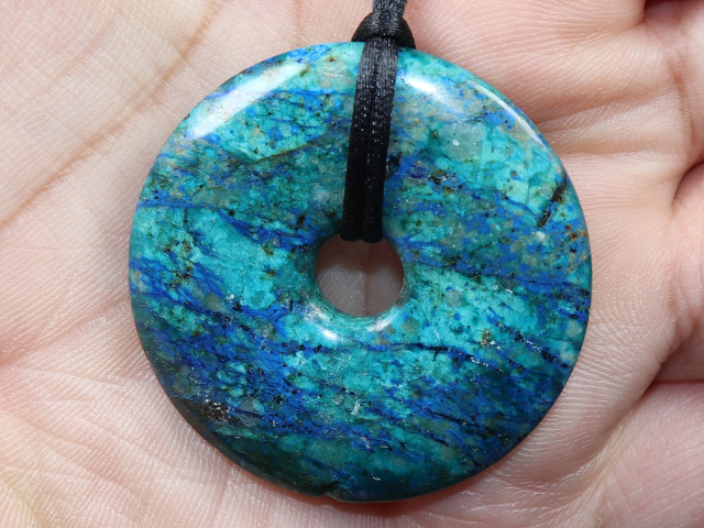 chrysocolla-lapis with cord