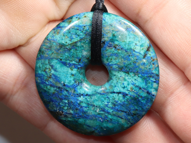 chrysocolla-lapis with cord