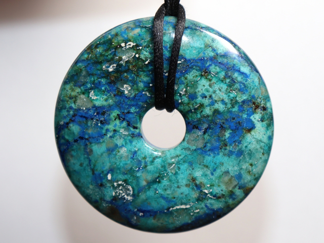 chrysocolla-lapis with cord