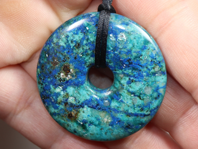 chrysocolla-lapis with cord