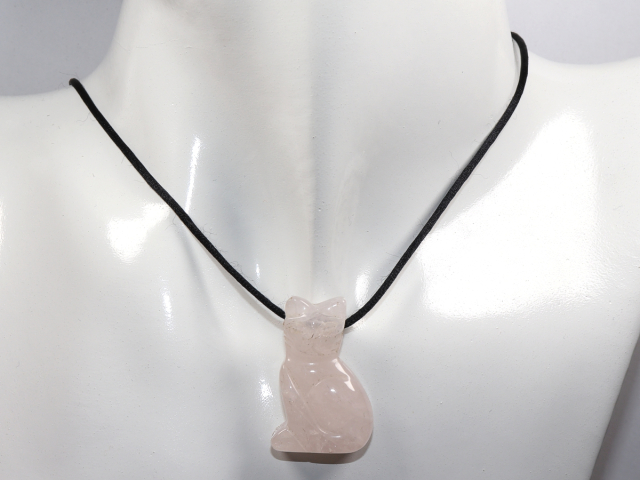 Preview: Rosenquarz mit Band oder Silber 925