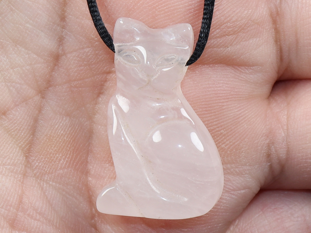 Rosenquarz mit Band oder Silber 925