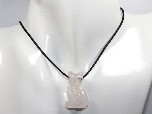 Preview: Rosenquarz mit Band oder Silber 925