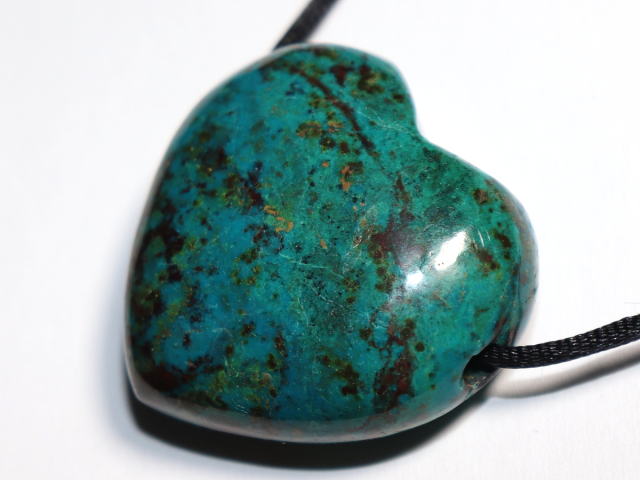 chrysocolla with cuprite with cord or silver 925