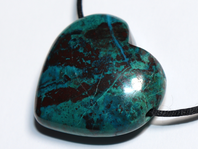 chrysocolla with cuprite with cord or silver 925