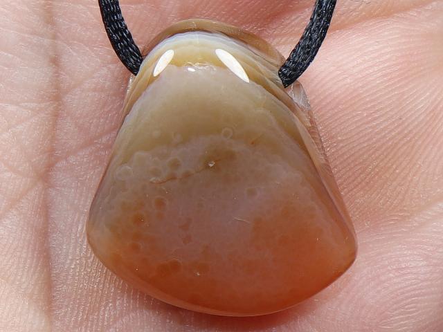 Botswana agate with cord or silver 925