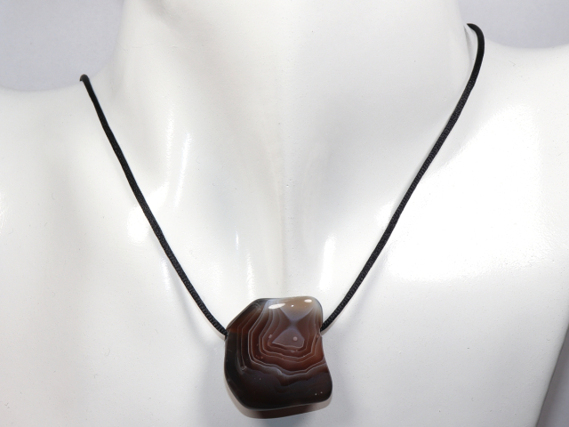 Preview: Botswana agate with cord or silver 925