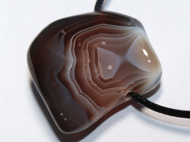 Botswana agate with cord or silver 925