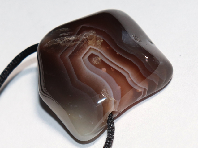 Botswana agate with cord or silver 925