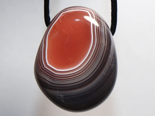 Botswana agate with cord or silver 925