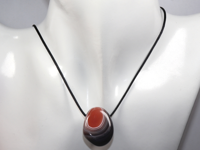 Preview: Botswana agate with cord or silver 925