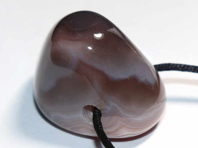 Botswana agate with cord or silver 925