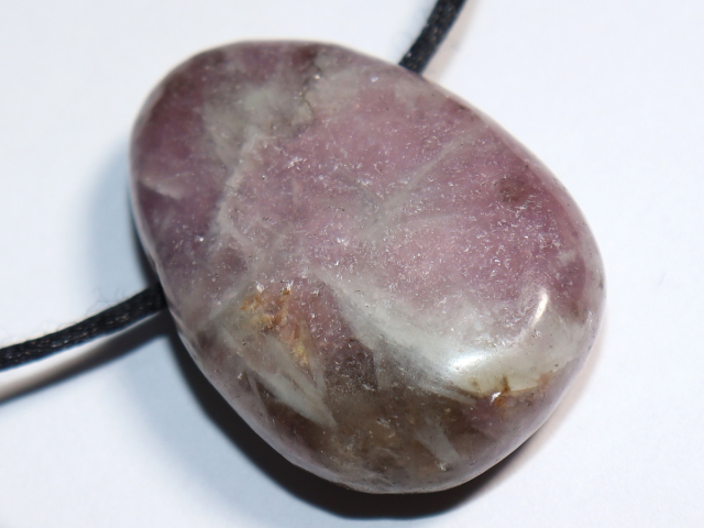lepidolite with cord or silver 925