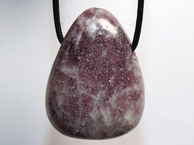 Preview: lepidolite with cord or silver 925