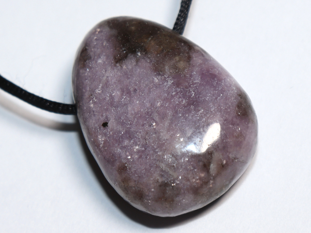 Preview: lepidolite with cord or silver 925