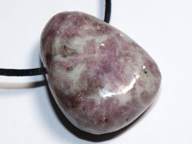 lepidolite with cord or silver 925