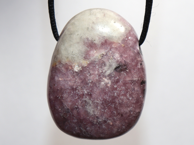 Preview: lepidolite with cord or silver 925