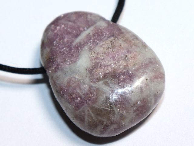 lepidolite with cord or silver 925