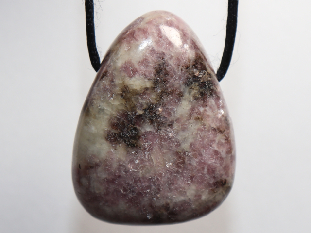 lepidolite with cord or silver 925
