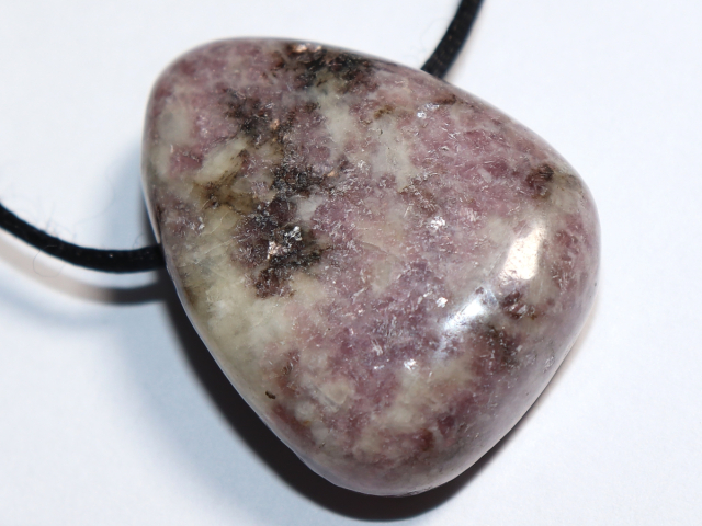 Preview: lepidolite with cord or silver 925