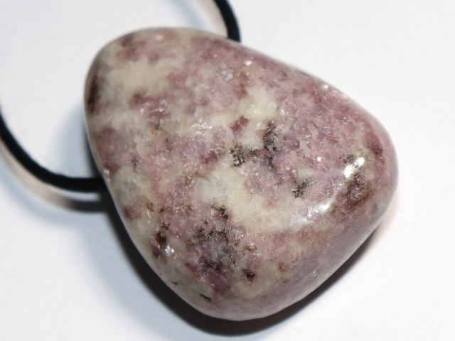 lepidolite with cord or silver 925