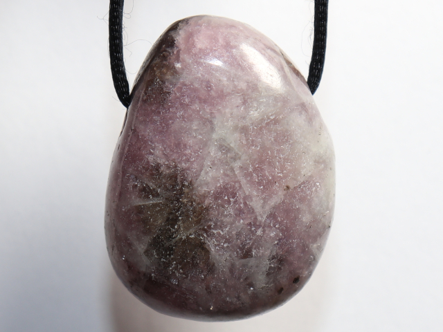 lepidolite with cord or silver 925