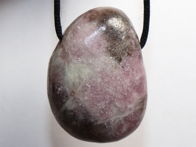 Preview: lepidolite with cord or silver 925