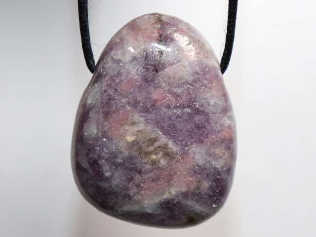 Preview: lepidolite with cord or silver 925