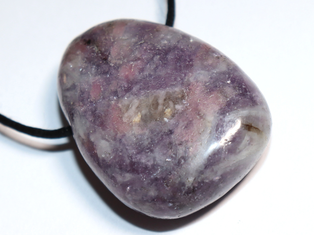 lepidolite with cord or silver 925