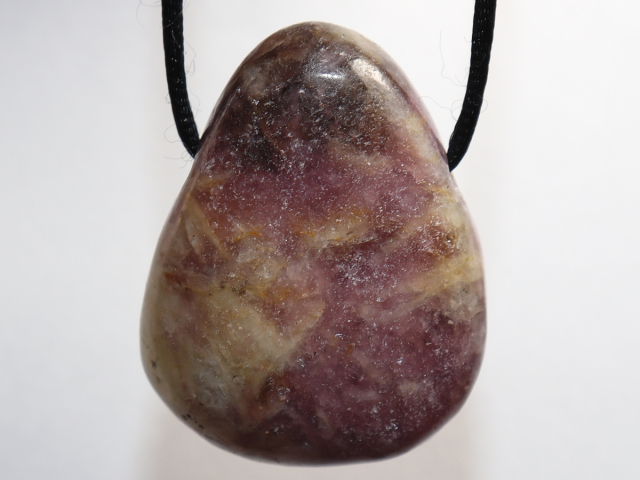 Preview: lepidolite with cord or silver 925