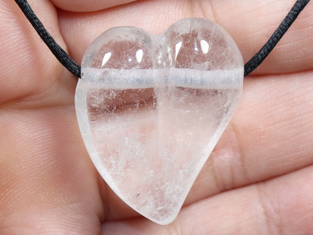 rock crystal with cord or silver 925