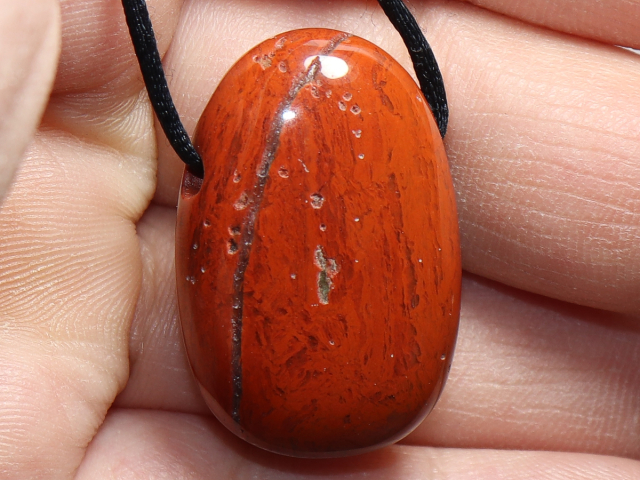roter Jaspis mit Band oder Silber 925