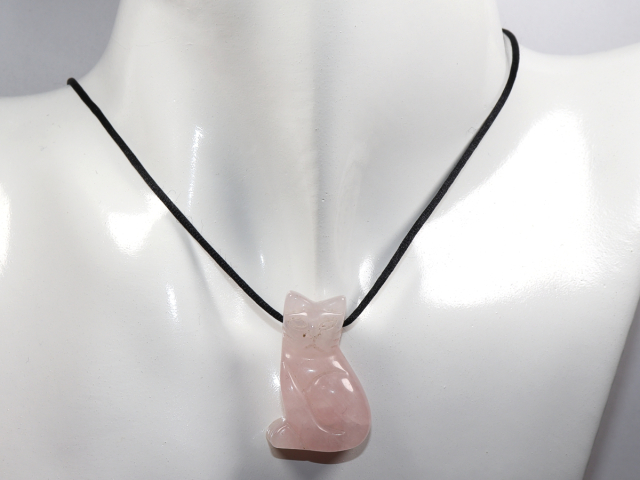 Preview: Rosenquarz mit Band oder Silber 925