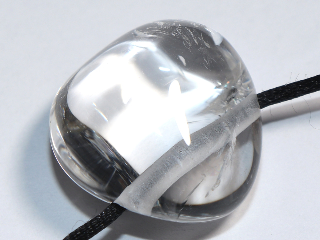 rock crystal with cord or silver 925