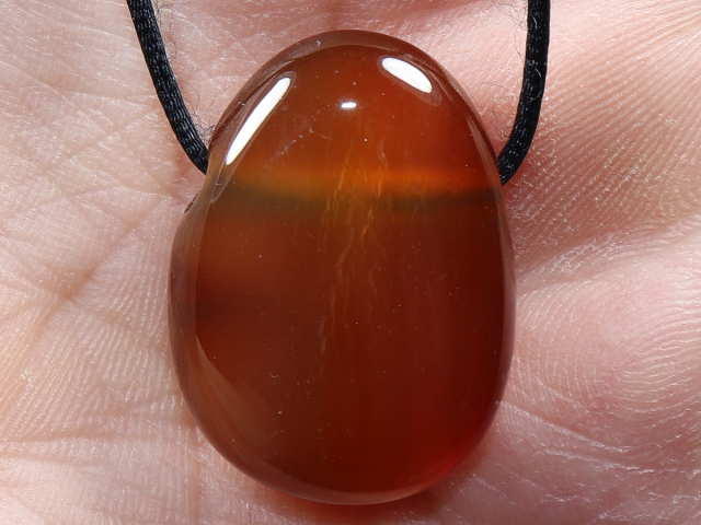 carnelian with cord or silver 925