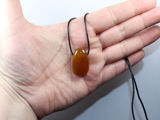 carnelian with cord or silver 925