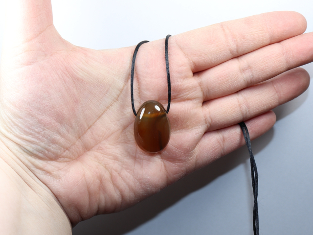 carnelian with cord or silver 925