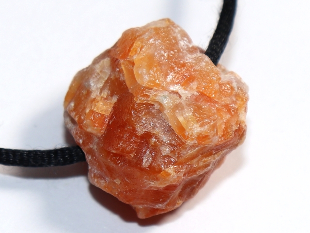 orange calcite with cord or silver 925