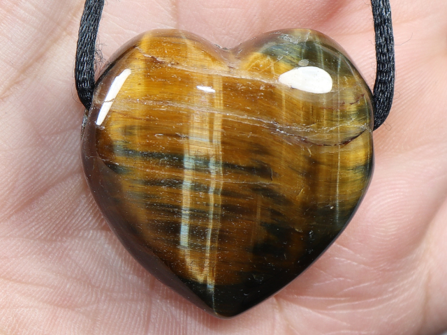 hawks eye with tiger's eye with cord or silver 925