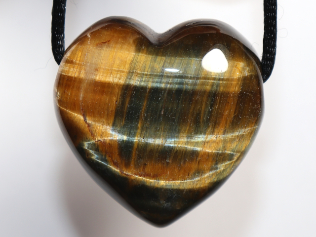 hawks eye with tiger's eye with cord or silver 925