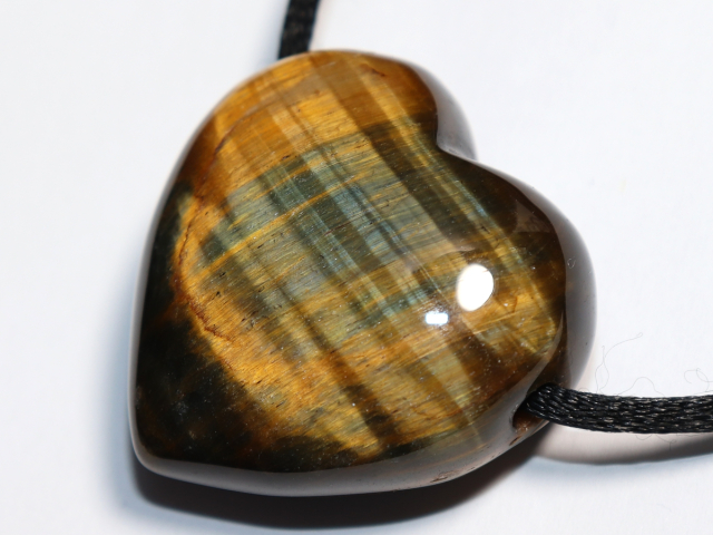 hawks eye with tiger's eye with cord or silver 925