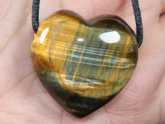 hawks eye with tiger's eye with cord or silver 925