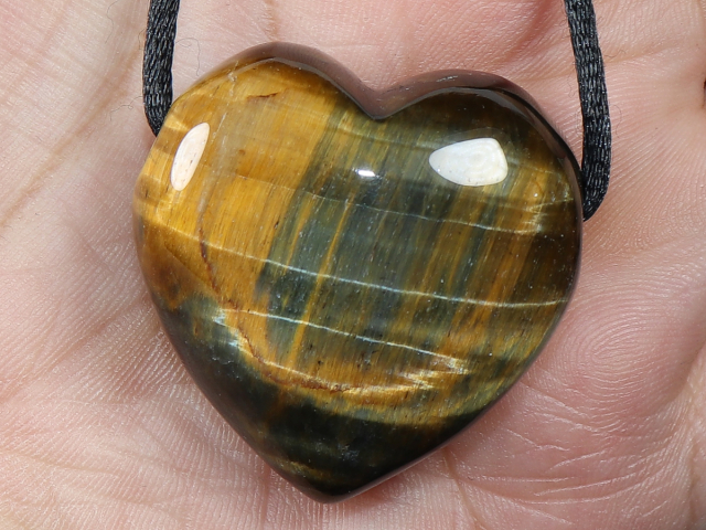hawks eye with tiger's eye with cord or silver 925