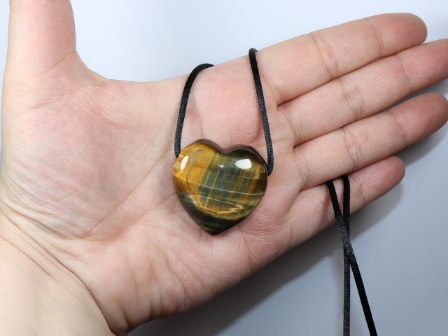 hawks eye with tiger's eye with cord or silver 925