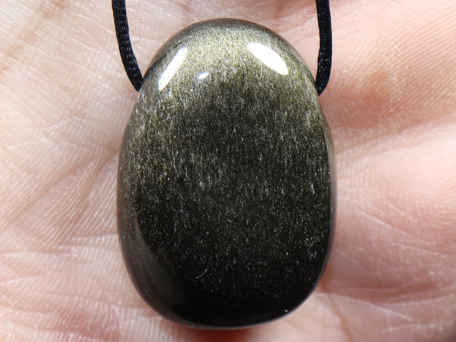 gold obsidian with cord or silver 925