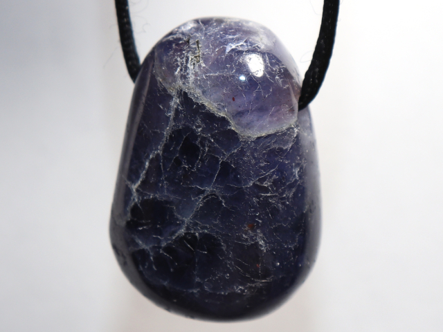 iolite with cord or silver 925