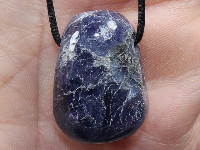 iolite with cord or silver 925