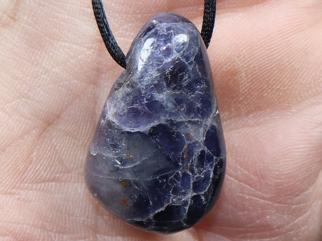 iolite with cord or silver 925